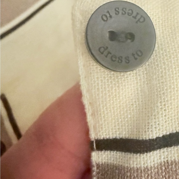 Dress To Park Stripe Linen Print Jacket with Black Accents NWT - Picture 5 of 13